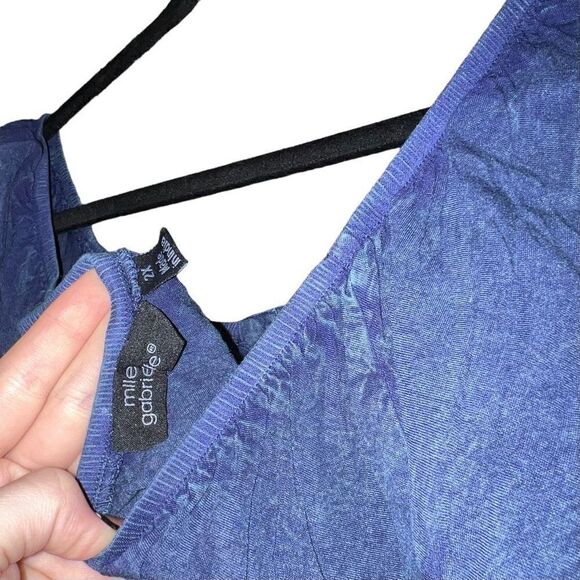 NWT MLLE GABRIELLE Hand Dyed Off The Shoulder Faux Denim Dress Size 2X - Picture 7 of 7